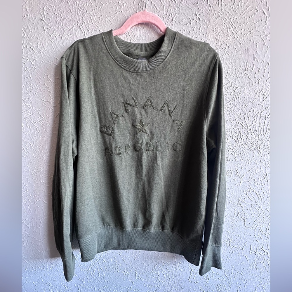Banana Republic Men's Olive‎ Crewneck Sweater